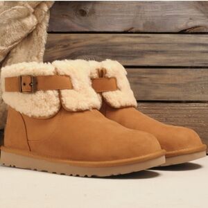 Ugg Australia Jocelin Shearling Buckle Boots ankle booties shoes sz 7